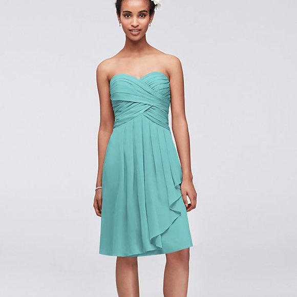 bridesmaids dress short crinkle chiffon wisteria - Picture 5 of 6